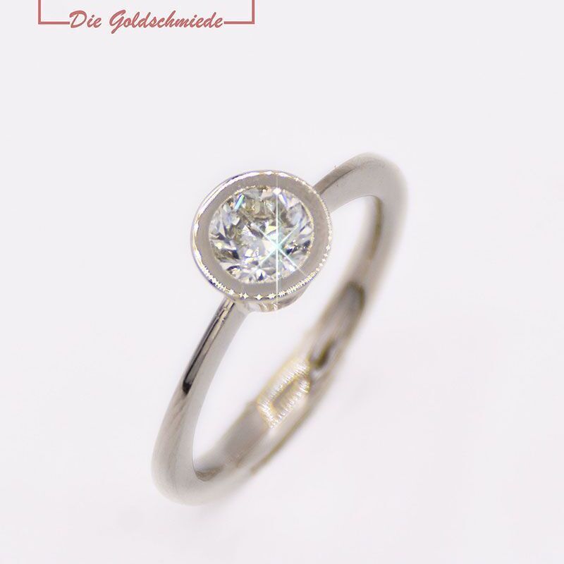 Antragsring Weißgold mit großem Brillant